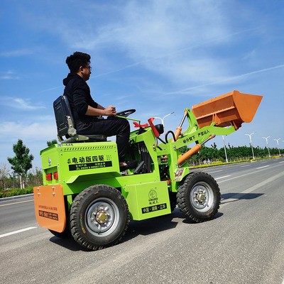 小型液壓式電動(dòng)鏟車 建筑工地清掃垃圾用電動(dòng)鏟車 四輪驅(qū)動(dòng)裝載機(jī)