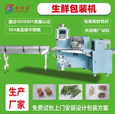大型生鮮食品枕式包裝機(jī)水果蔬菜肉類自動(dòng)食品包裝機(jī)械設(shè)備廠家