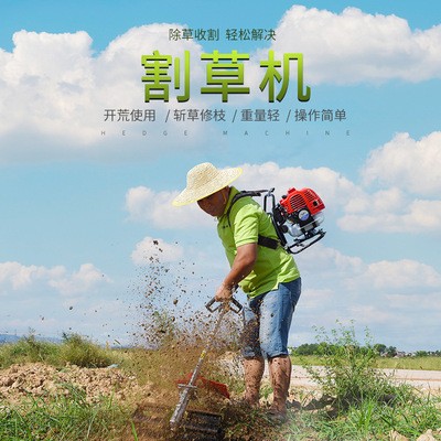 多功能家用小型背負式農(nóng)用打草機園林綠化開荒除草松土汽油割草機