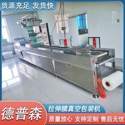 豬肉脯果干包裝機 全自動拉伸膜式包裝設備 漢堡餅拉伸膜真空機