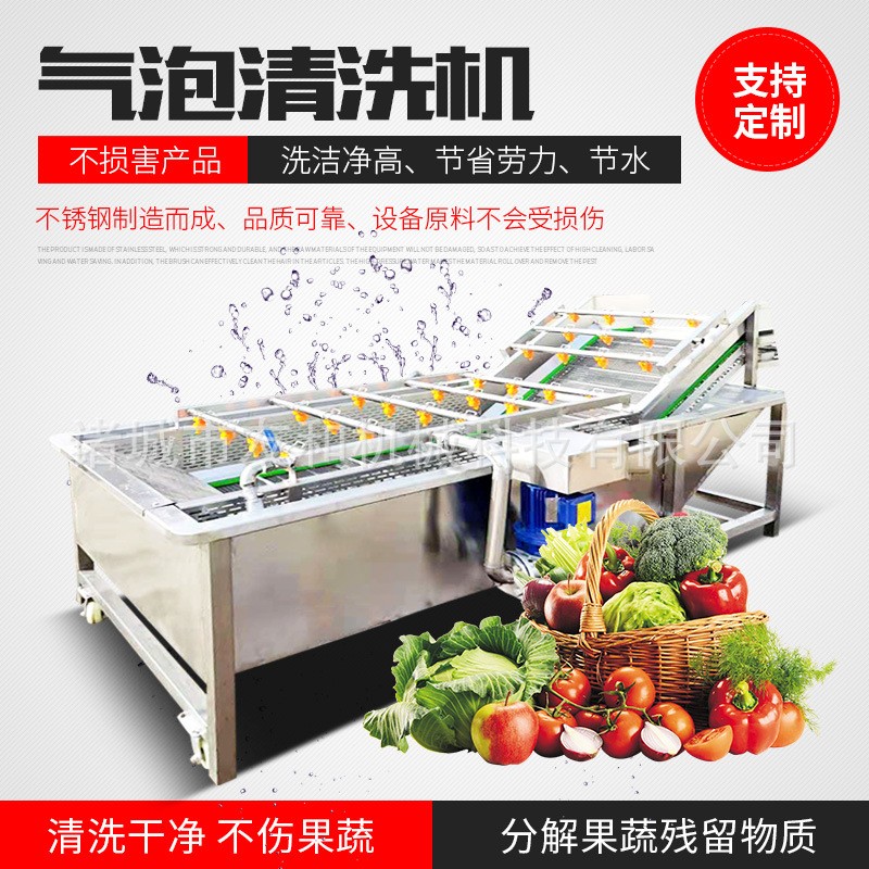 全自動(dòng)翻浪式氣泡清洗機(jī)水果山楂清洗風(fēng)干線大棗高壓噴淋清洗機(jī)