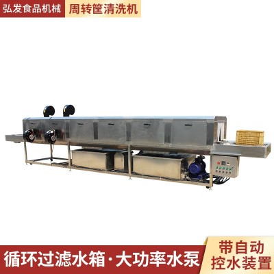 高壓噴淋土豆紫薯地瓜洗筐機 不銹鋼自動周轉(zhuǎn)筐去油清洗機可貼牌