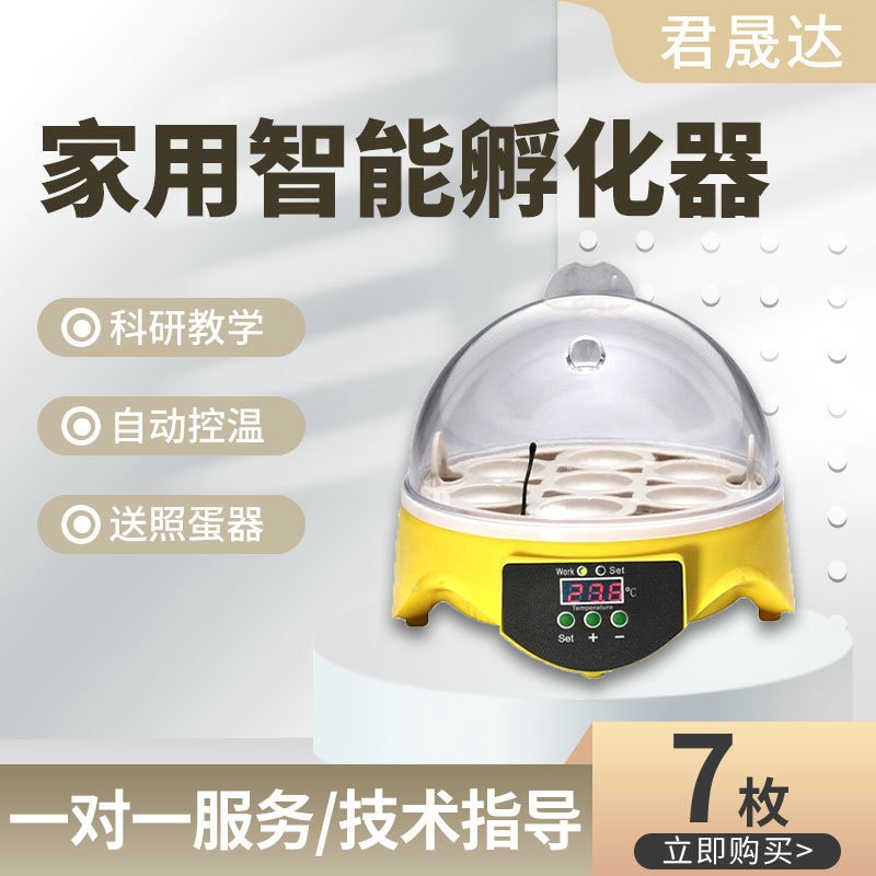 7枚迷你小雞孵化養(yǎng)殖孵蛋器 小型家用鳥類雞蛋孵化器智能孵化機(jī)