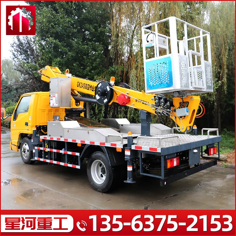 伸縮直臂高空作業車國六藍牌24米高空作業平臺廣告安裝高空作業車