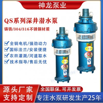 神龍大流量高揚(yáng)程QS深井潛水泵水浸式觀景井用農(nóng)用噴泉潛水泵380V