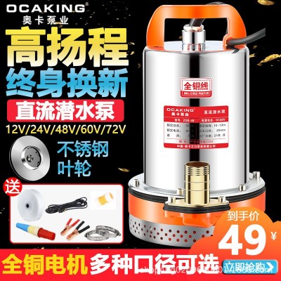 直流潛水泵12V24V48V60V家用電瓶車(chē)抽水泵小型電動(dòng)農(nóng)用灌溉抽水機(jī)
