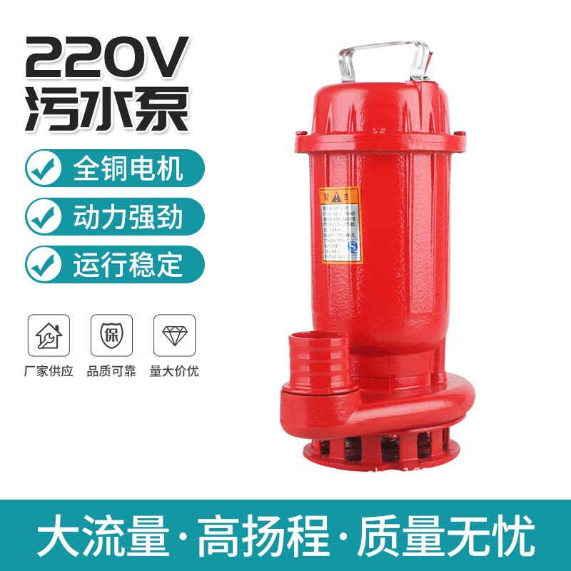 家用小型抽水泵批發 化糞池抽糞排污泵泥漿 高揚程潛污水泵220V