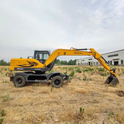 興皓120 中型輪式挖掘機 炮頭機 挖土方 抓羊皮 抓麥秸 上料機