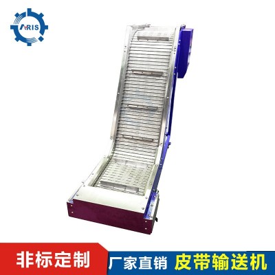 不銹鋼爬坡排屑線 鐵屑廢料輸送機 數控車床自動磁性排屑機廠家