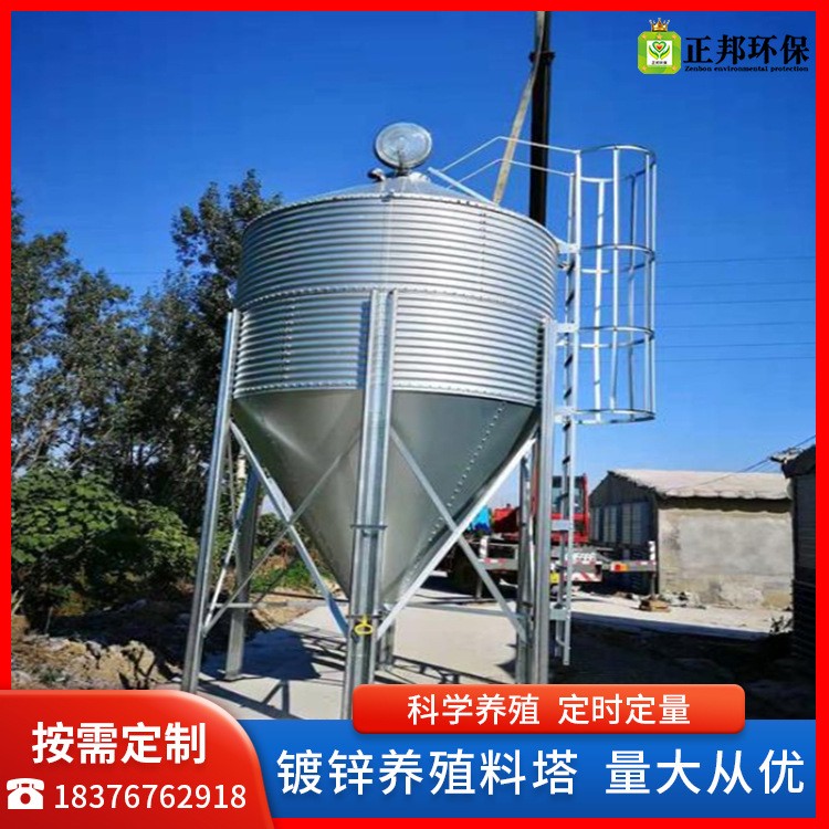 畜禽養殖場專用 鍍鋅板料塔養殖飼料線養殖畜牧設備飼料儲存罐