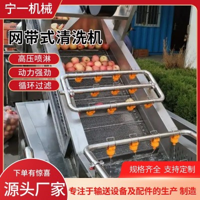 全自動氣泡清洗機多功能果蔬噴淋式洗菜機不銹鋼網帶式果蔬清洗機