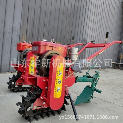 小型坡地履帶犁田機 履帶式手扶犁地機 鏈軌式微耕機