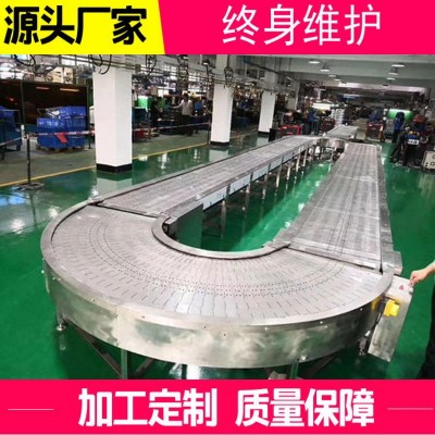 廠家貨源不銹鋼碳鋼鏈板輸送線 轉(zhuǎn)彎鏈板輸送帶 重型鏈板輸送機(jī)