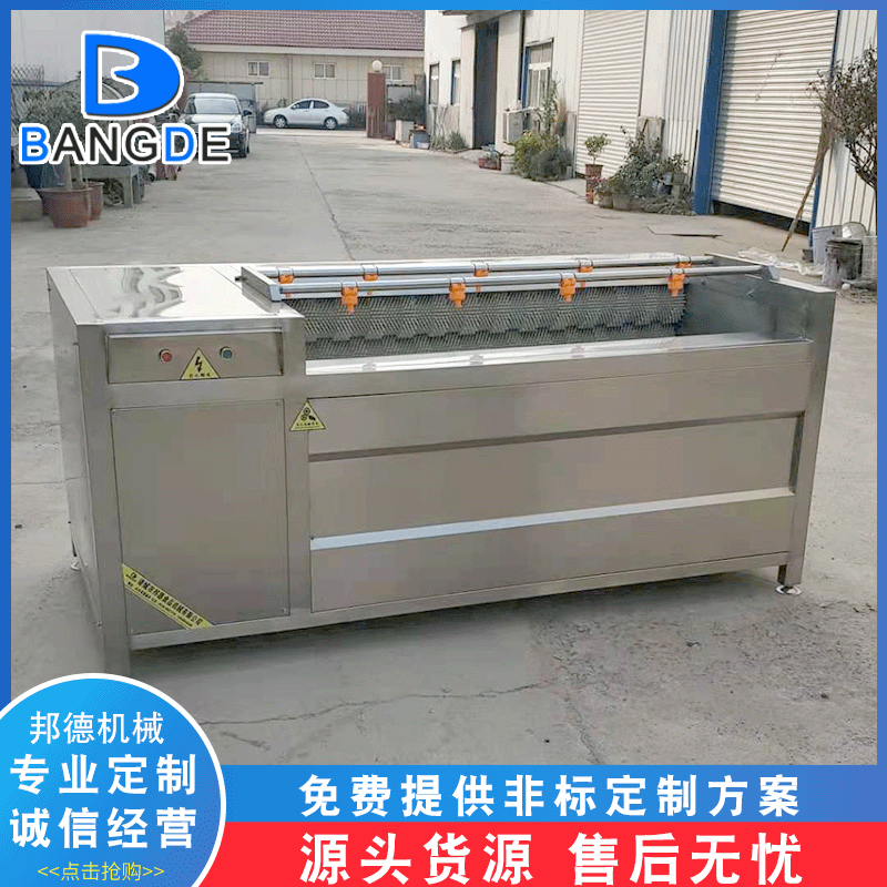 紅薯自動毛輥清洗機 根莖類泥沙去皮清洗設備 當歸凈菜毛輥脫皮機