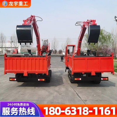 隨車挖全地形中小型運輸車 多功能履帶吊挖一體機泥地行走隨車挖