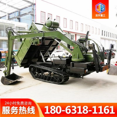 履帶隨車挖 復雜地形山區沼澤挖掘運輸一體機 更換挖斗爪子抓木機