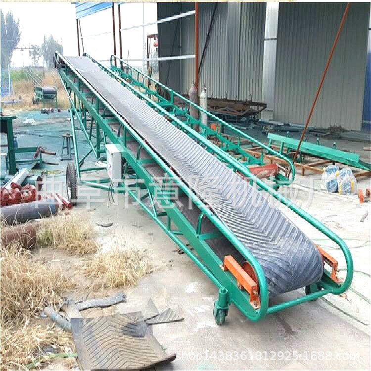 石渣傾角皮帶傳送機 砂散料槽型皮帶輸送機曲阜意隆批發直銷價低