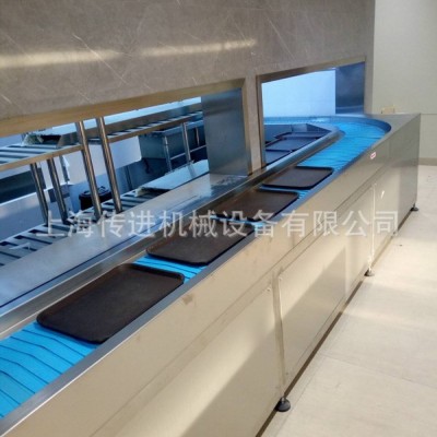 企業(yè)單位食堂餐盤傳送帶 餐具輸送機 供應(yīng)洗碗機流水線 傳送帶