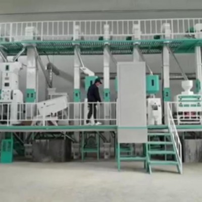 20噸水稻大米加工成套設備機械全自動碾米機組流水線