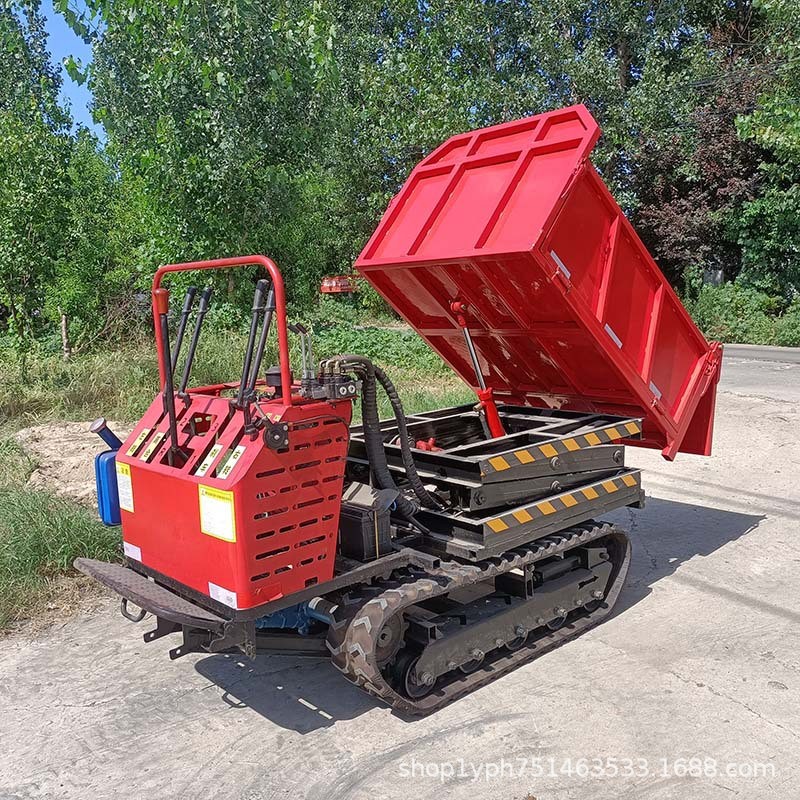 拖拉搬運水果糧食小型履帶運輸車自動升降自走式履帶搬運車爬山虎