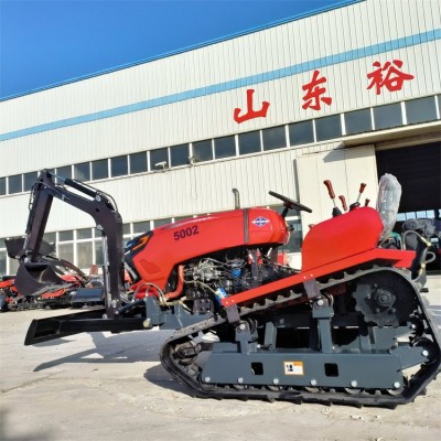帶挖機的履帶拖拉機 多功能旋耕機 工程農(nóng)用一體機