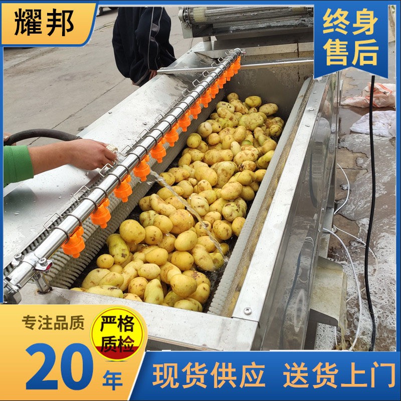 全自動毛刷土豆清洗機 毛輥紅薯土豆清洗去皮機 工業大 型洗姜機