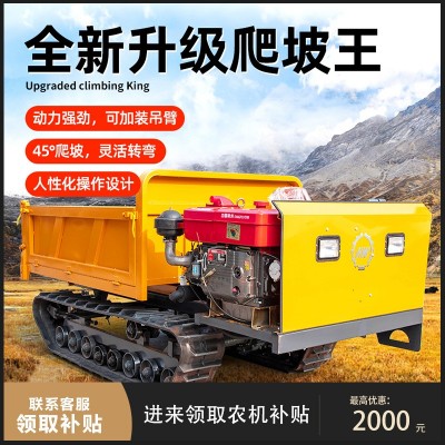 履帶式運(yùn)輸車全地型履帶車小型農(nóng)用田間山地爬山虎自卸車運(yùn)料