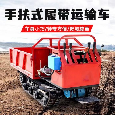 晟錦全地形小型爬山虎履帶運輸自卸車 山地果園手扶式履帶運輸車