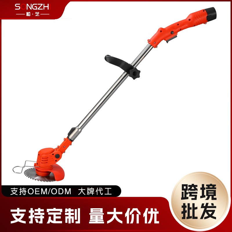 跨境12V鋰電割草機便攜除草機多功能鋰電家用手持鋰電打割草機