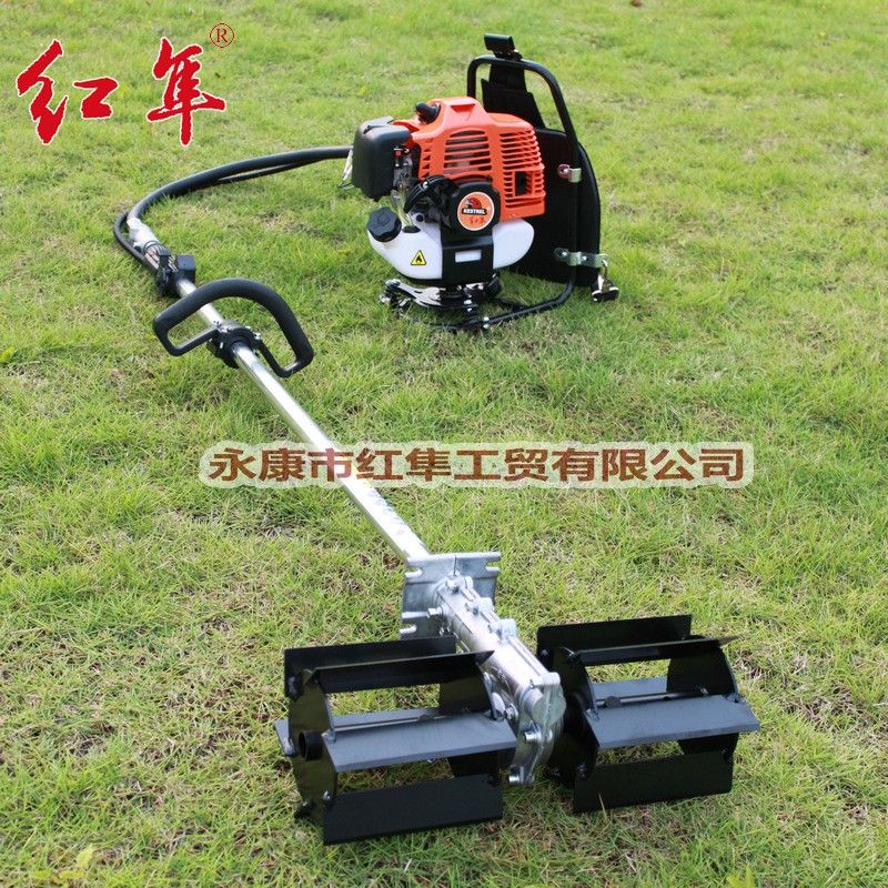 紅隼1E44F-5二沖程大馬力背負(fù)式鋤草機(jī)HS520開荒松土機(jī)除草機(jī)