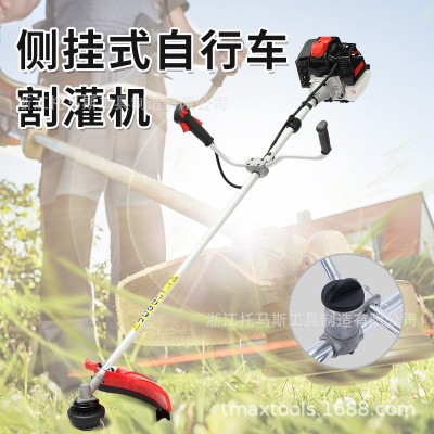廠家制造汽油型割草機側掛式肩帶高效切割動力62CC易操控除草收割