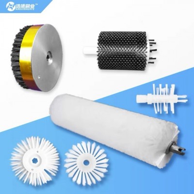 工業毛刷輥滾筒刷廠家小型尼龍絲刷除塵空心毛刷輪圓形圓筒刷