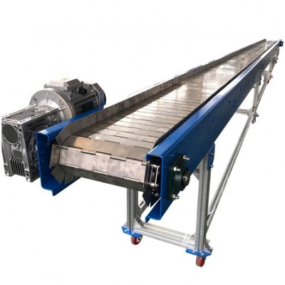 304不銹鋼鏈板輸送機(jī) 食品加工流水線板鏈傳送機(jī) 沖孔鏈板輸送帶