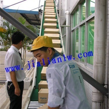 四樓下貨傳輸帶 自動傳送帶 樓層樓梯貨物傳送帶 PVC防滑傳送機