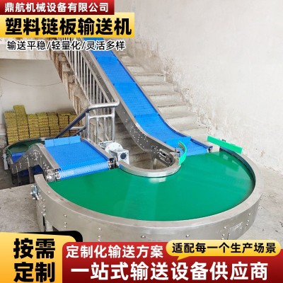 柔性塑料鏈板輸送機灌裝生產環形S型輸送機直播轉彎輸送機流水線 1臺